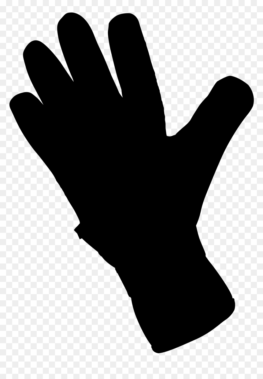 Glove Clipart Silhouette - Gloves Silhouette Png, Transparent Png - hand silhouette png