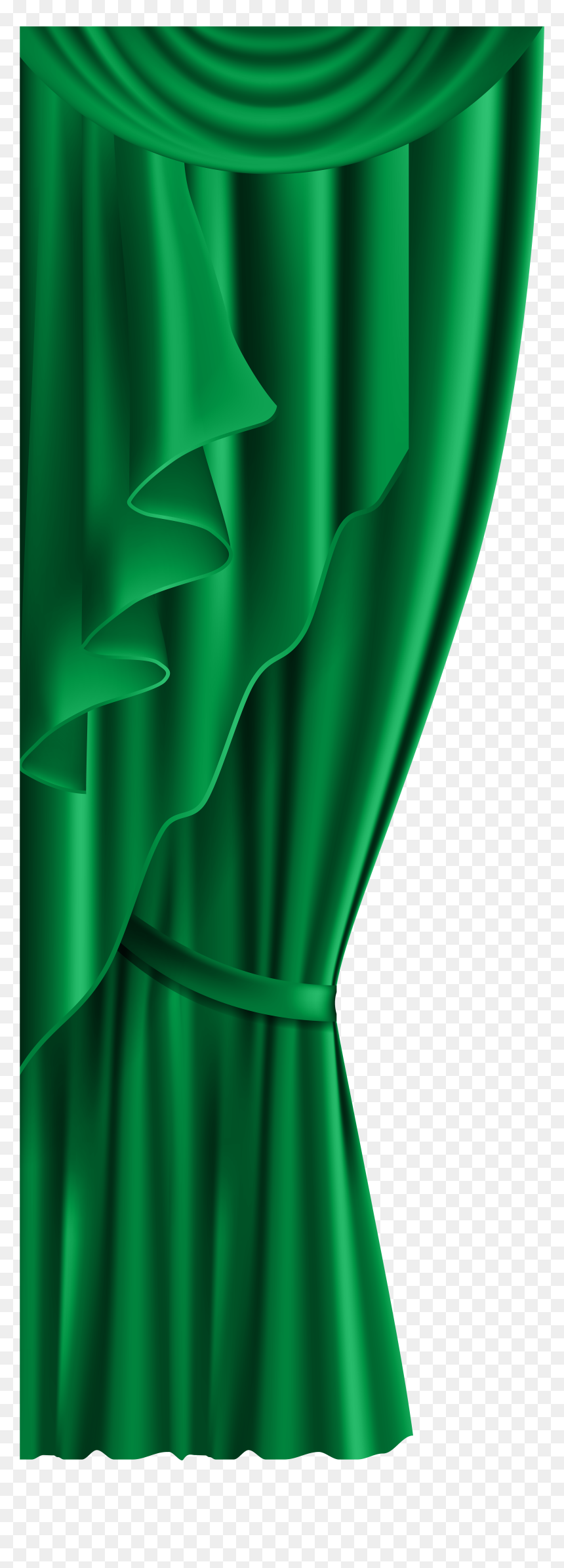 Curtain Green Transparent Png Clip Art Image - Green Curtain Png, Png Download - red curtains png