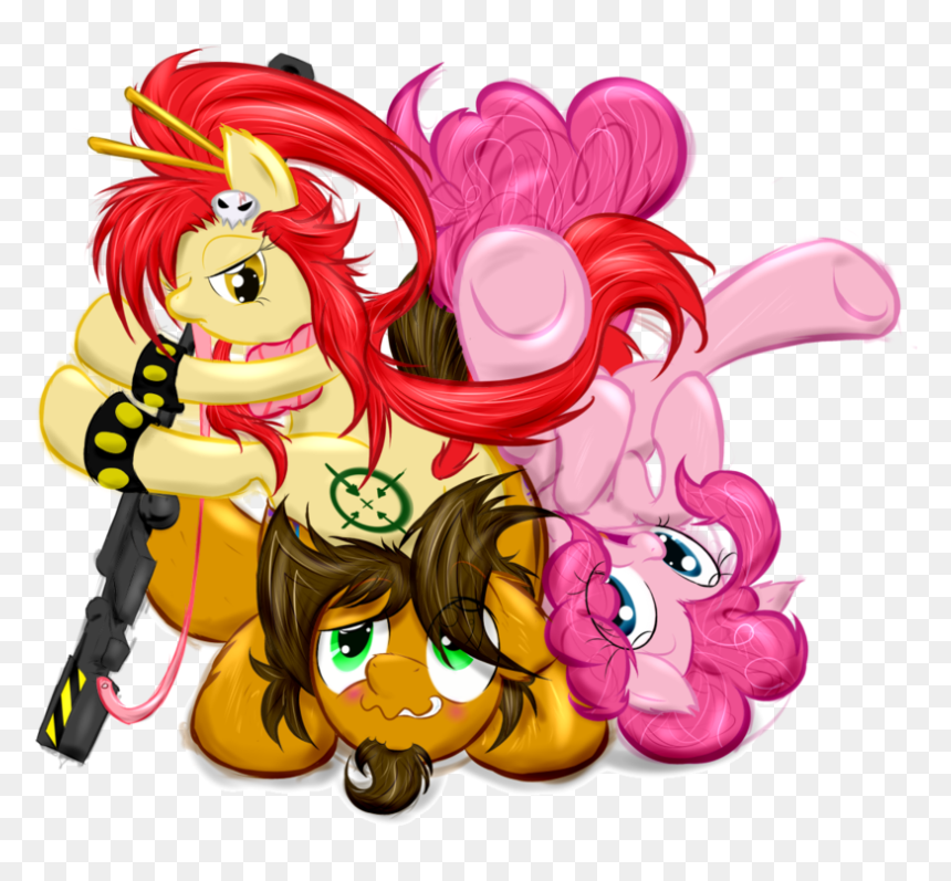 Frist44, Crossover, Gun, Oc, Pinkie Pie, Safe, Tengen - Cartoon, HD Png Download - yoko littner png