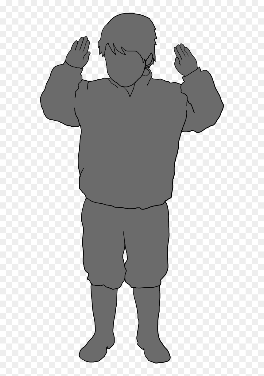 Grey Silhouette Of Small Child - Kid Silhouette Png Grey, Transparent Png - children silhouette png