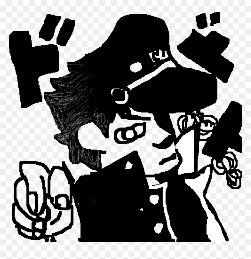 Jotaro Kujo Art Black White, HD Png Download - jotaro kujo png
