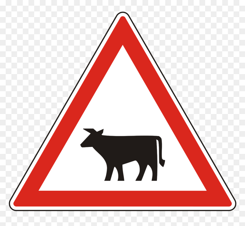 Sign With Cow Meaning, HD Png Download - highway sign png