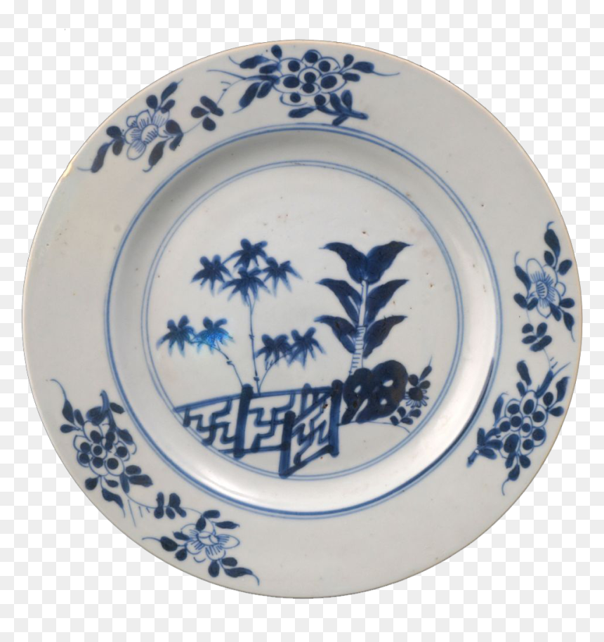 Chinese Porcelain Dinner Plate Cobalt Blue And White, HD Png Download - white plate png
