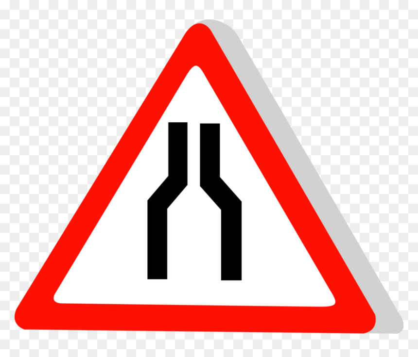 Vector Illustration Of European Union Eu Traffic Highway - Panneau Rétrécissement De Voie, HD Png Download - highway sign png