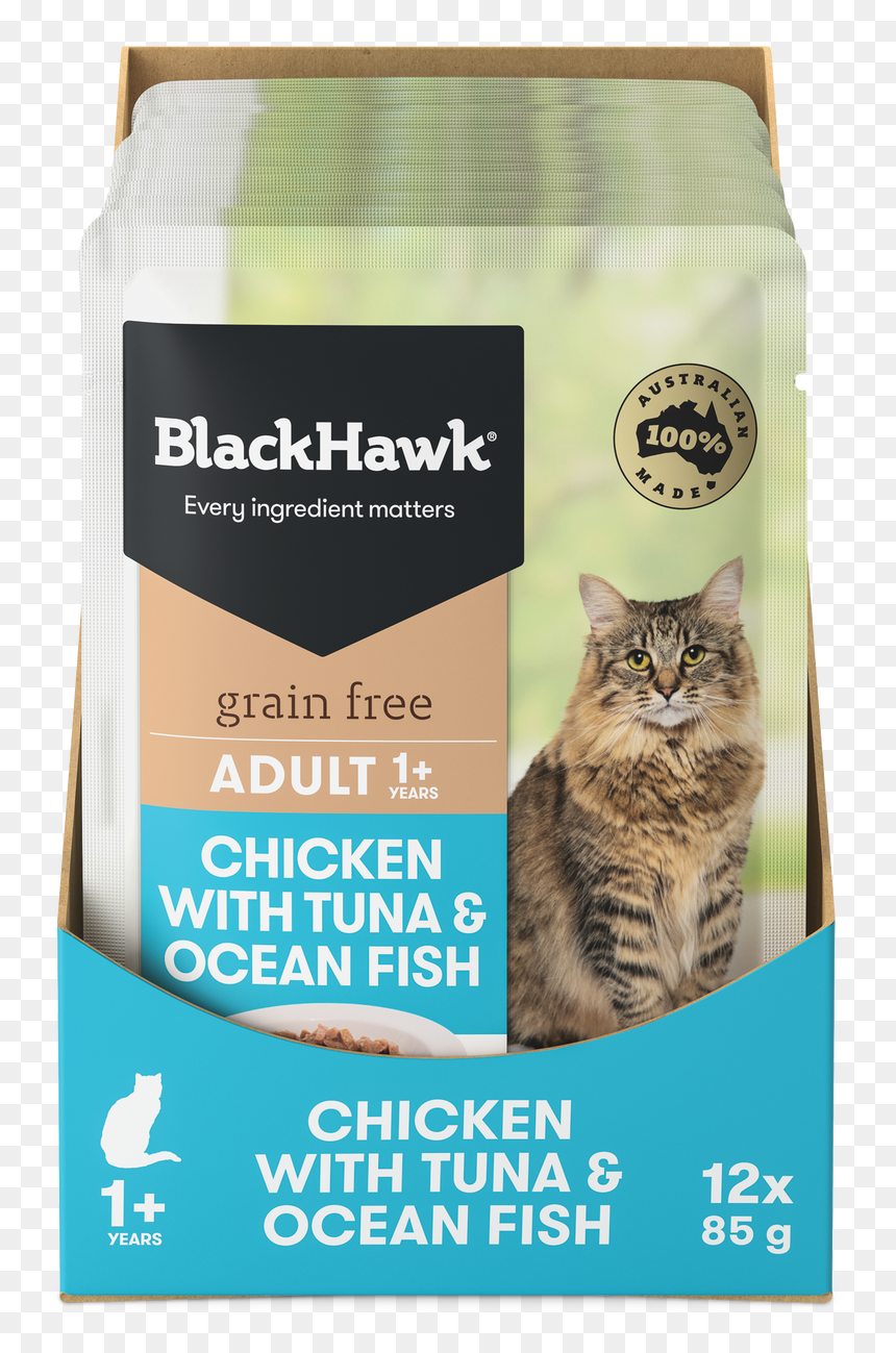 Black Hawk Chicken With Tuna & Ocean Fish Wet Cat Food - Black Hawk Grain Free Adult Chicken, HD Png Download - ocean fish png