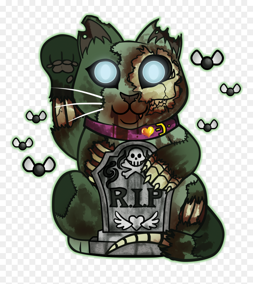 Part Of A Maneki-neko Series Based On Horror And Supernatural - Maneki Neko Horror, HD Png Download - neko atsume png