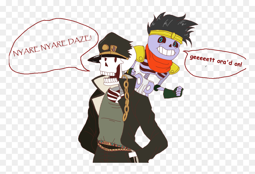 Nyare Nyare Daze Qeeeeett Ora"d On Undertale Vertebrate - Jojo Undertale, HD Png Download - jotaro kujo png