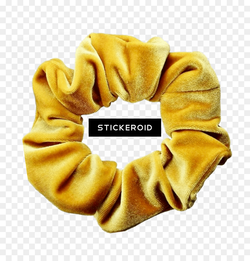 Scrunchie King All Colors Velvet Scrunchies Ponytail - Aesthetic Yellow Niche Png, Transparent Png - ponytail png