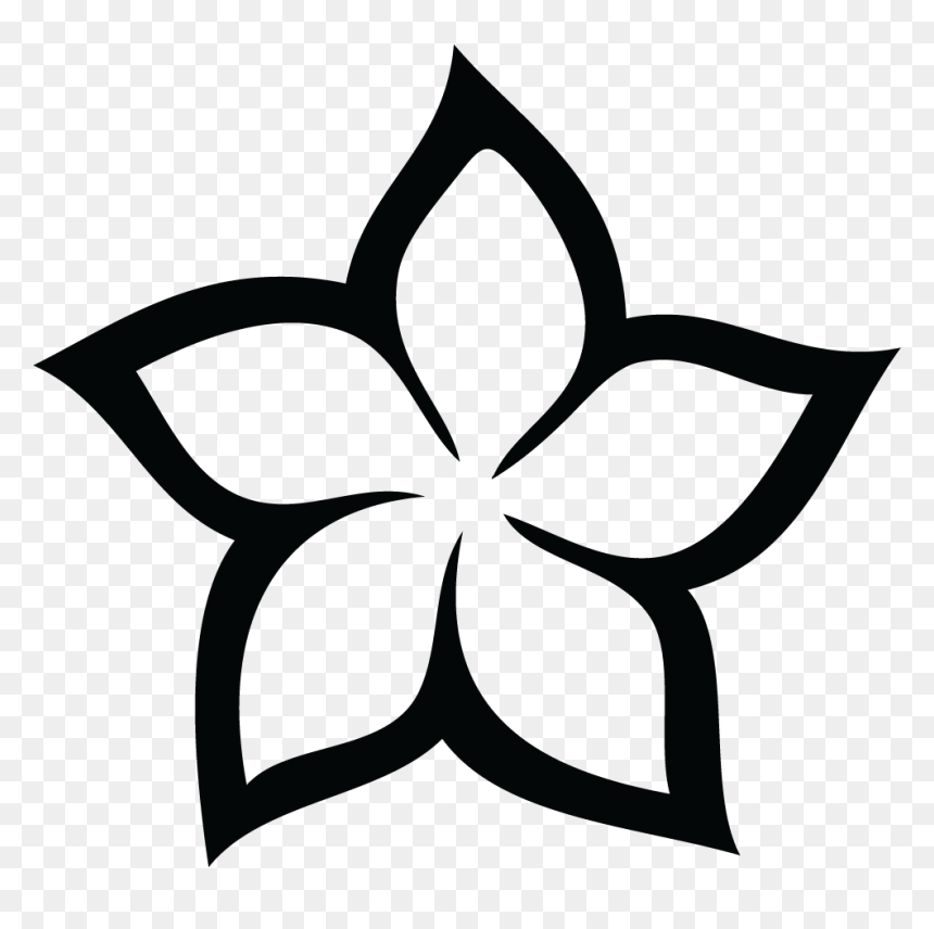 Frangipani Clipart Hawaiin Flower - Plumeria Clipart Black And White, HD Png Download - plumeria png