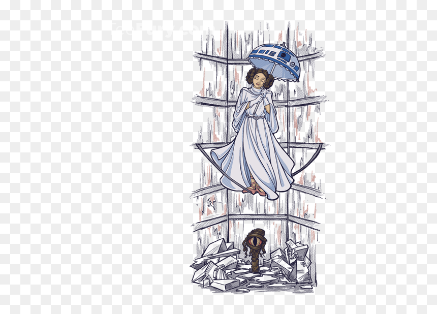 Parasol Girl Haunted Mansion Princess Leia Shirt - Sketch, HD Png Download - princess leia png
