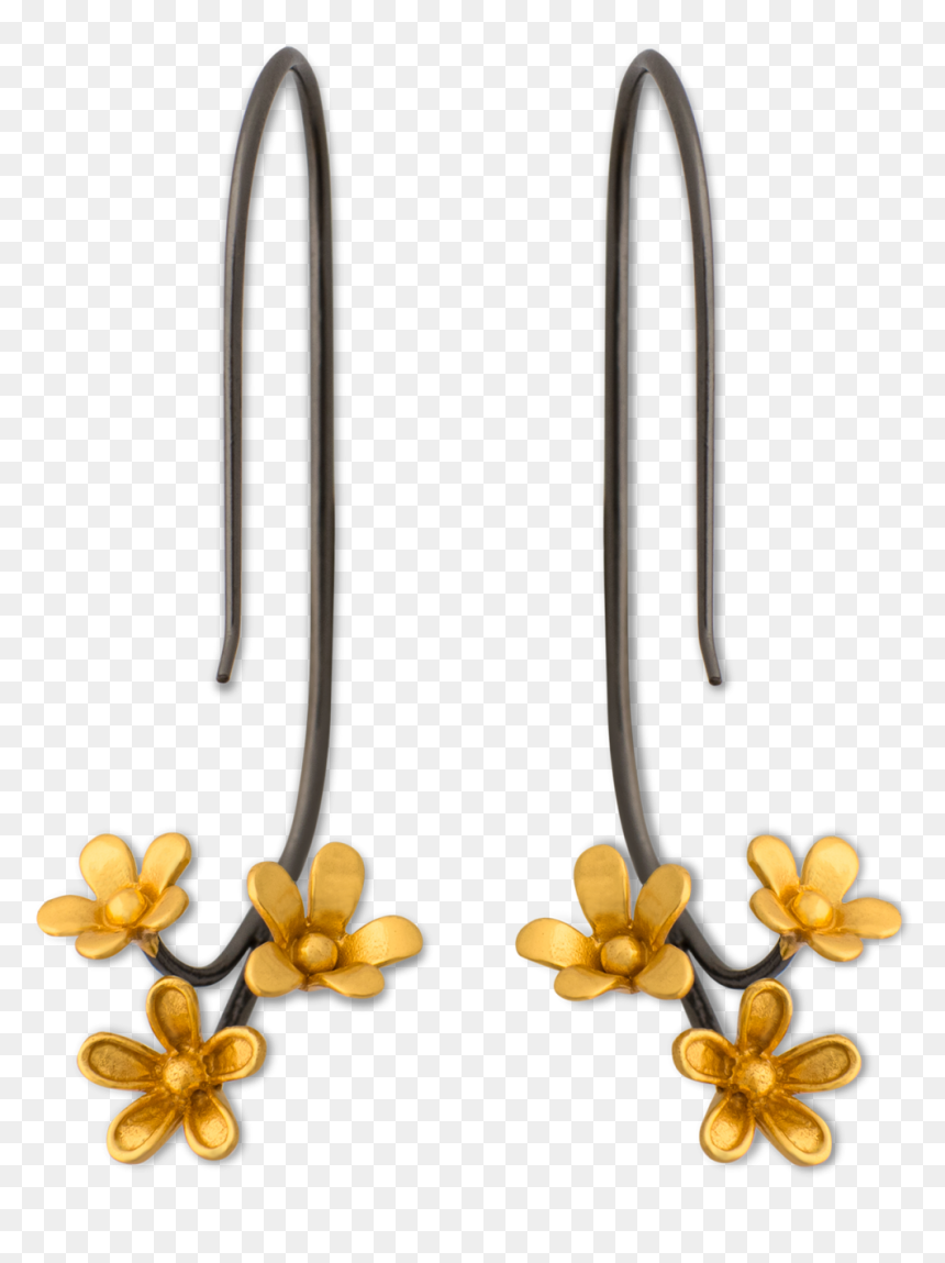 Plumeria 3-cluster Inverse Hook - Earrings, HD Png Download - plumeria png