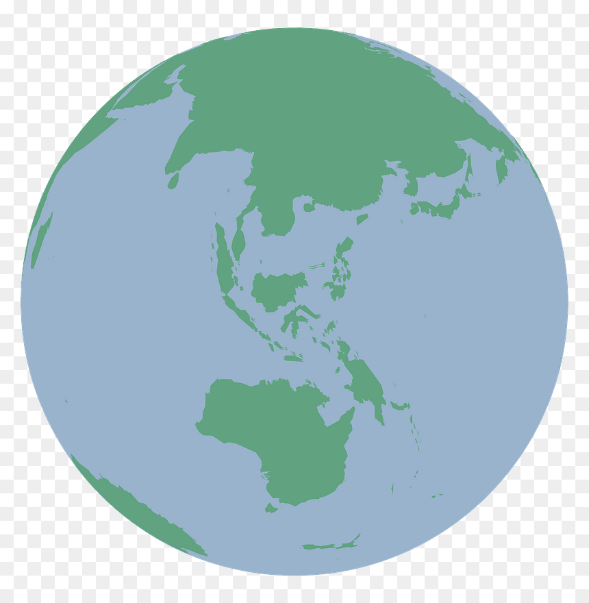 Earth With Asia And Australia Clipart - Earth, HD Png Download - asia png