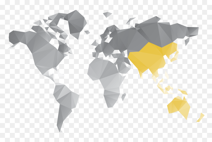 World Map Flat Design, HD Png Download - asia png