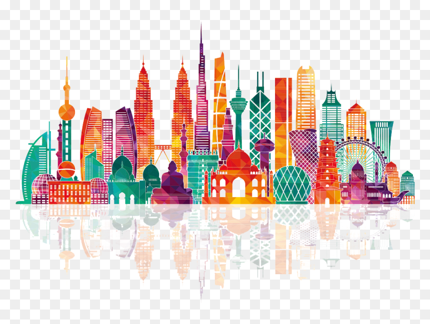 Asia Skyline Royalty-free Illustration - Asia Illustration Png, Transparent Png - asia png