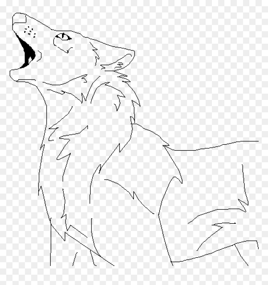 Line Art, HD Png Download - wolf howling png