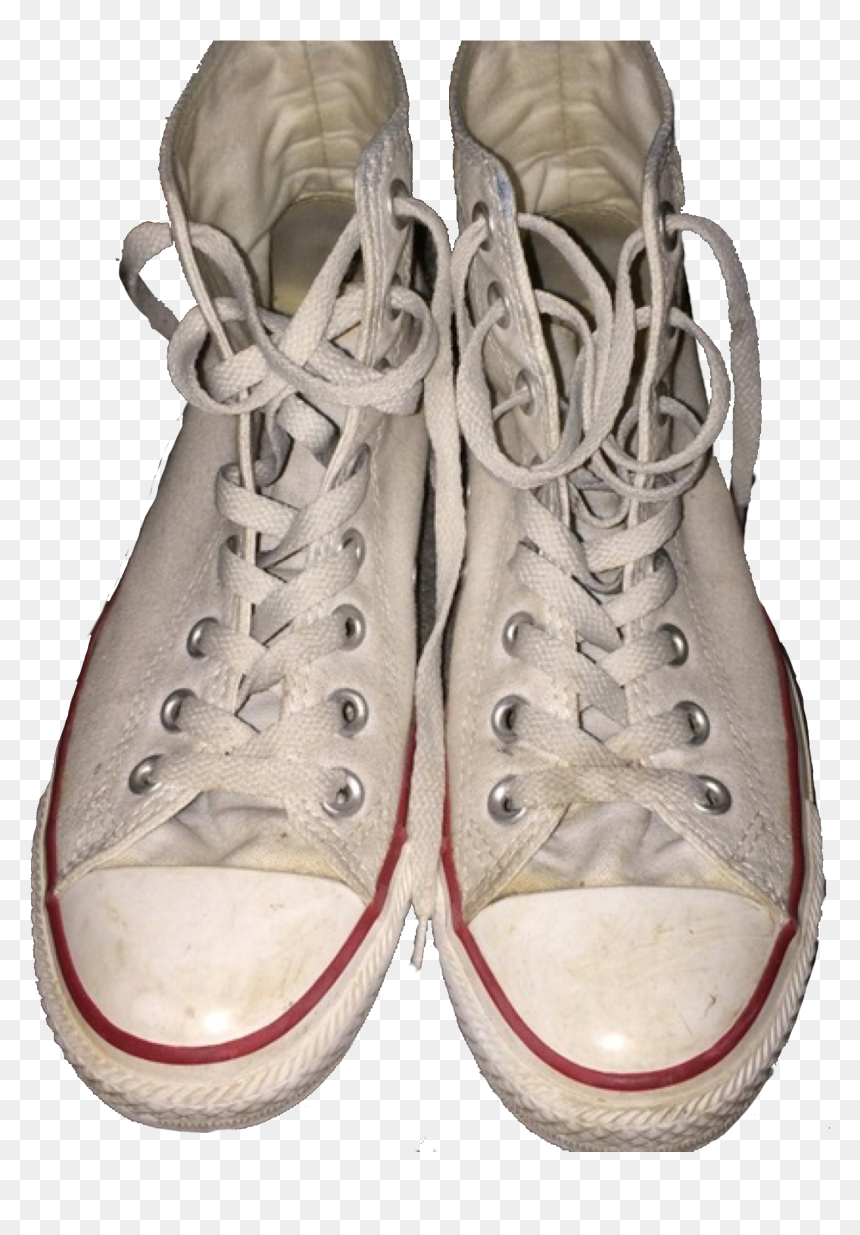 White Converse High Top Worn, HD Png Download - converse png