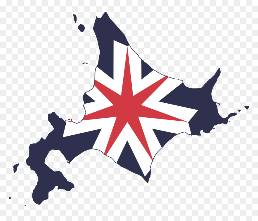Flag Map Of Hokkaido Prefecture - Hokkaido Flag Map, HD Png Download - japan flag png