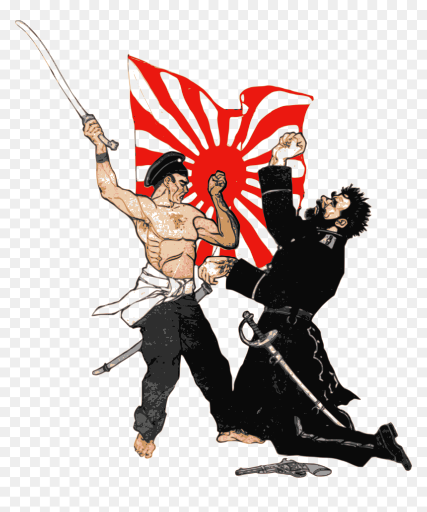 Russo-japanese War Combatants Clip Arts - Russo Japanese War Drawing, HD Png Download - japan flag png