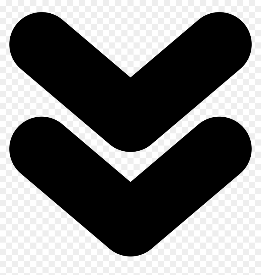 Down Double Arrow - Double Down Arrow Icon, HD Png Download - vhv