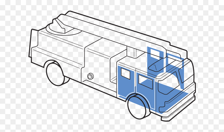 Firetruck - Line Art, HD Png Download - firetruck png