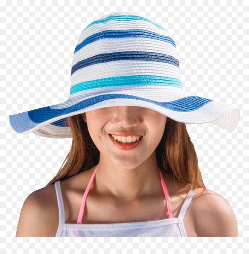 Wearing Summer Hat - Girl With Hat Png, Transparent Png - bowler hat png