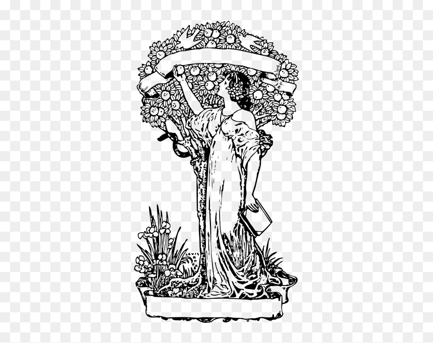 Woman And Apple Tree - Tree Of Knowledge Good And Evil Drawing, HD Png Download - apple tree png