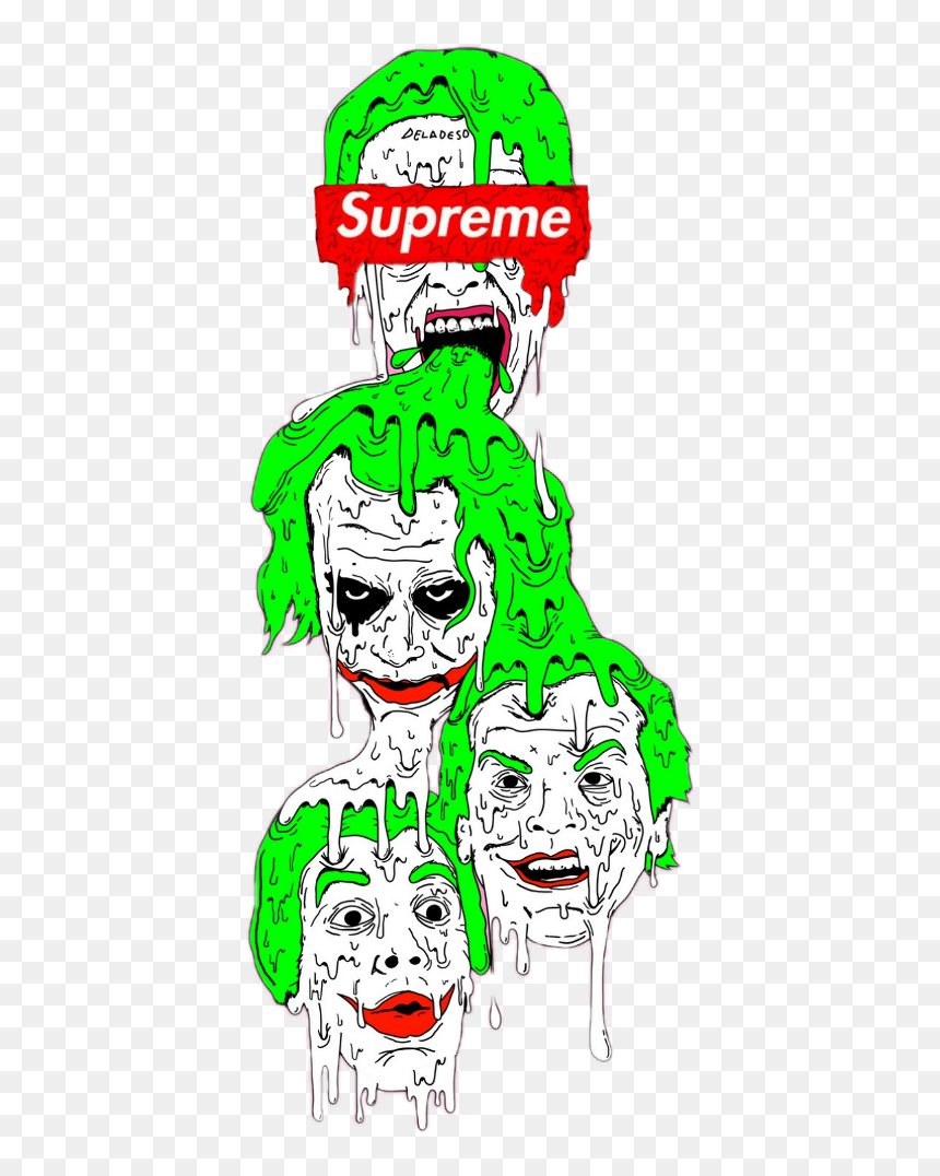 Supreme Jokerface Joker Batman Jokerandharley Harveyden - Joker Grime Art, HD Png Download - joker face png