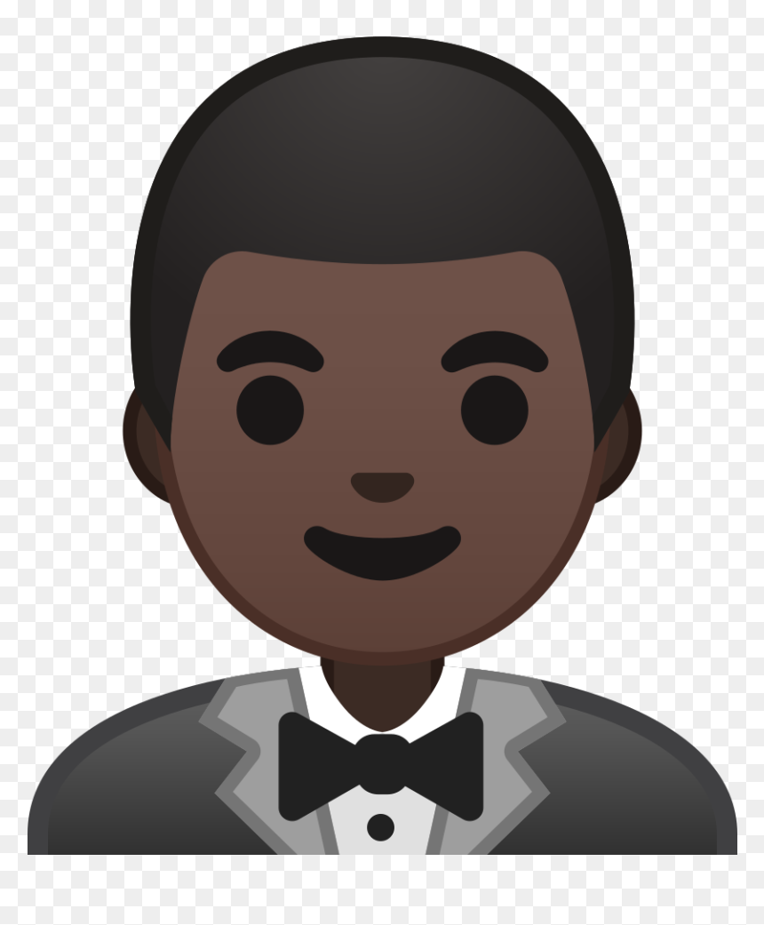Man In Tuxedo Dark Skin Tone Icon - Tuxedo Emoji, HD Png Download - tuxedo png