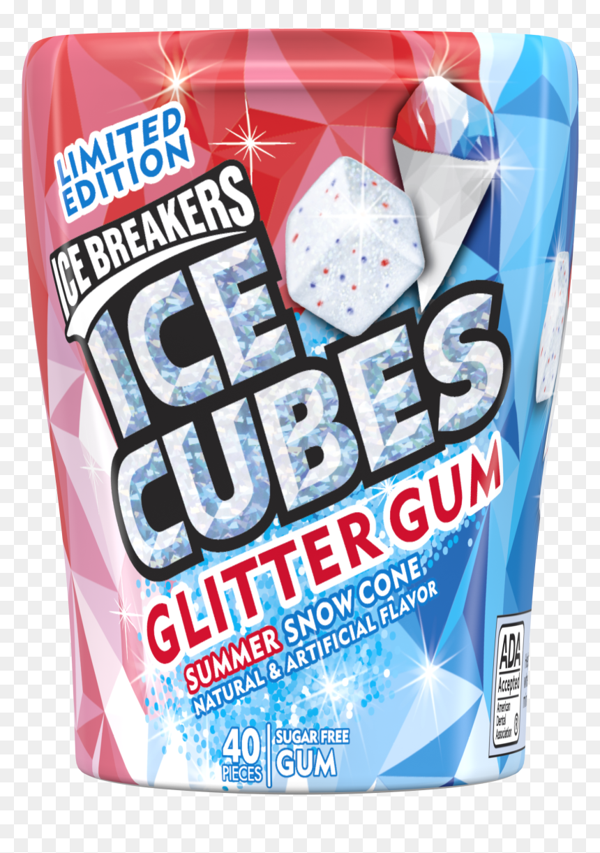 Ice Cubes Glitter Gum, HD Png Download - snow cone png