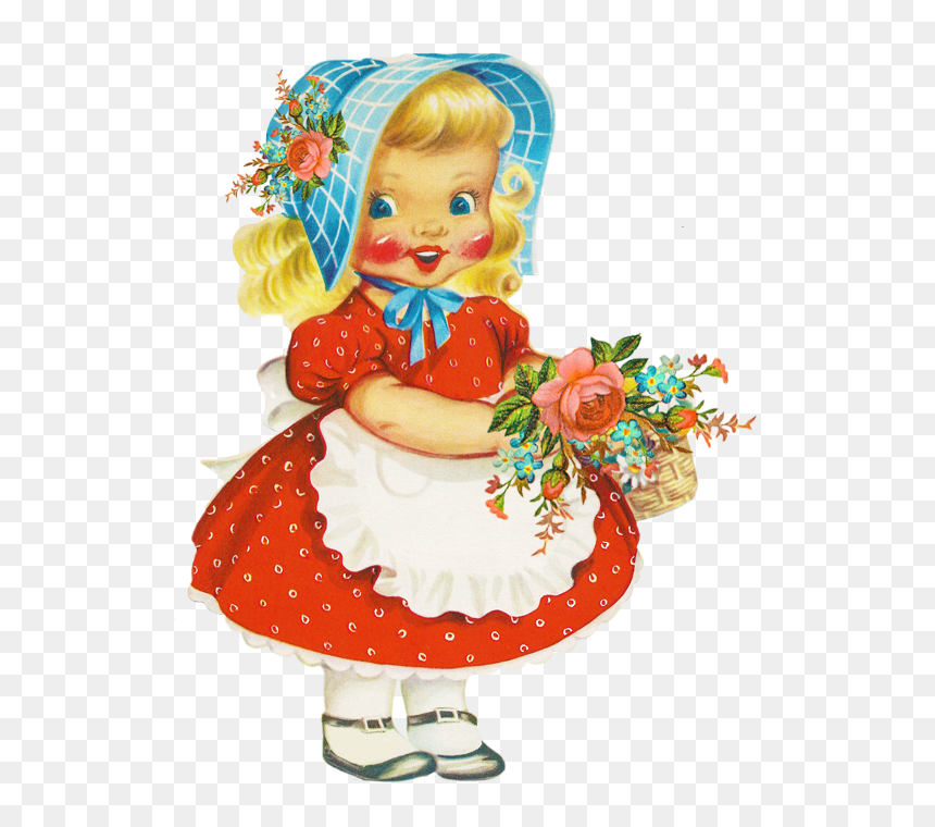 Vintage Little Girl Clipart, HD Png Download - little girl png