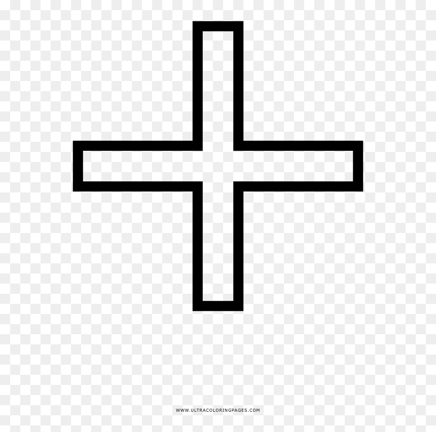 Medical Cross Coloring Page - Cross, HD Png Download - upside down cross png