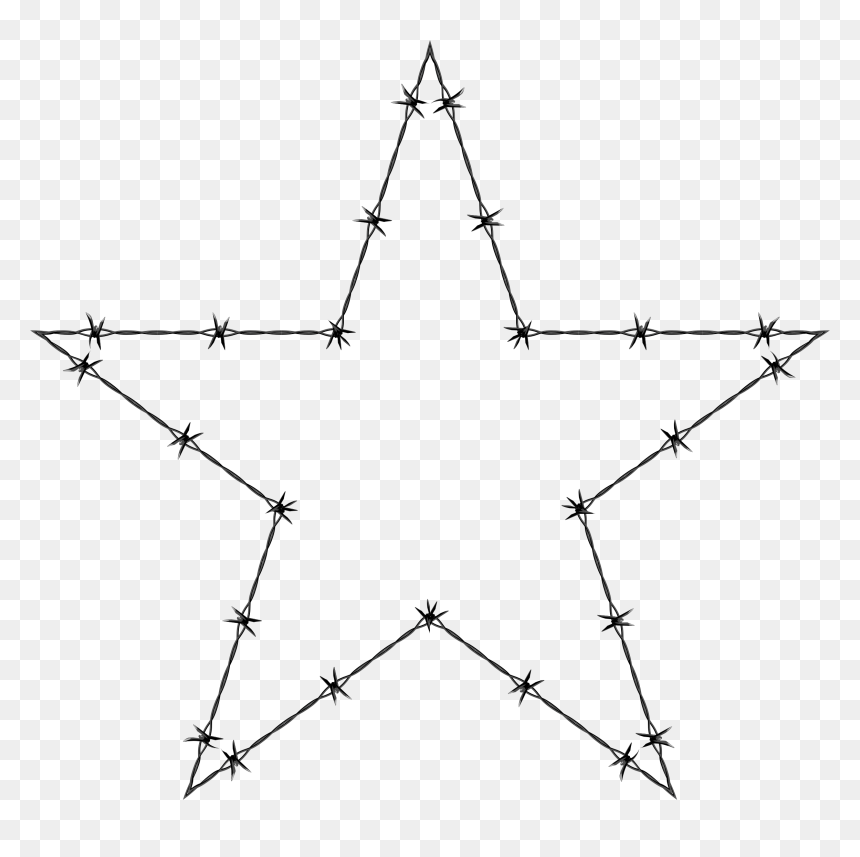 Barb Wire Clipart Pdf - Barbed Wire Star Clip Art, HD Png Download - barb wire png