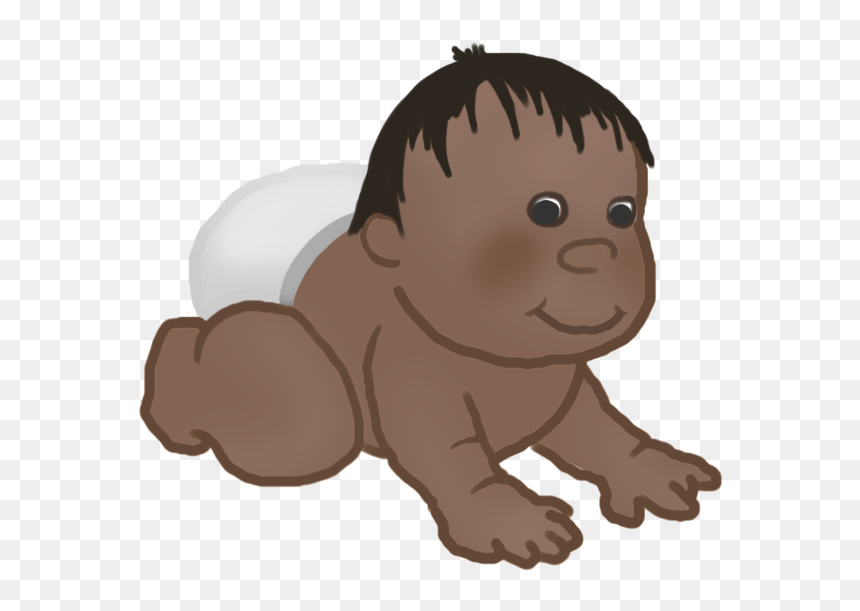 Baby Clipart Crawling Baby - Infant, HD Png Download - black hair png