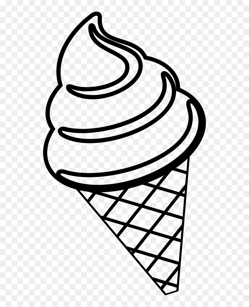 Snow Snow Egg Roll Train Train Icon Px - Clipart Ice Cream Black And White, HD Png Download - snow cone png