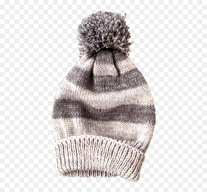 Grey Pom Pom Hat , Png Download - Beanie, Transparent Png - pom pom png