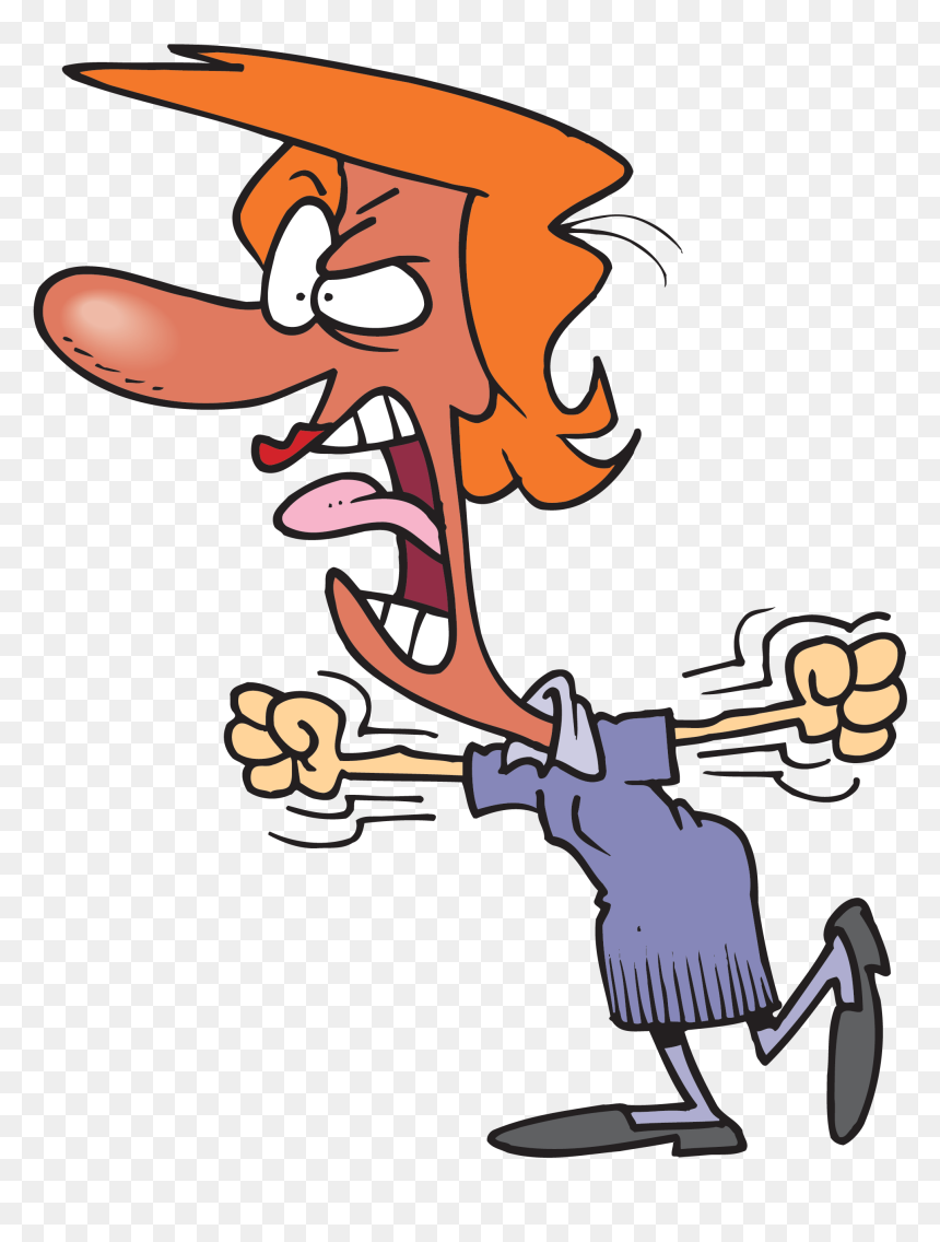 Freeuse Download No Screaming Clipart - Angry Woman Cartoon Transparent, HD Png Download - screaming png