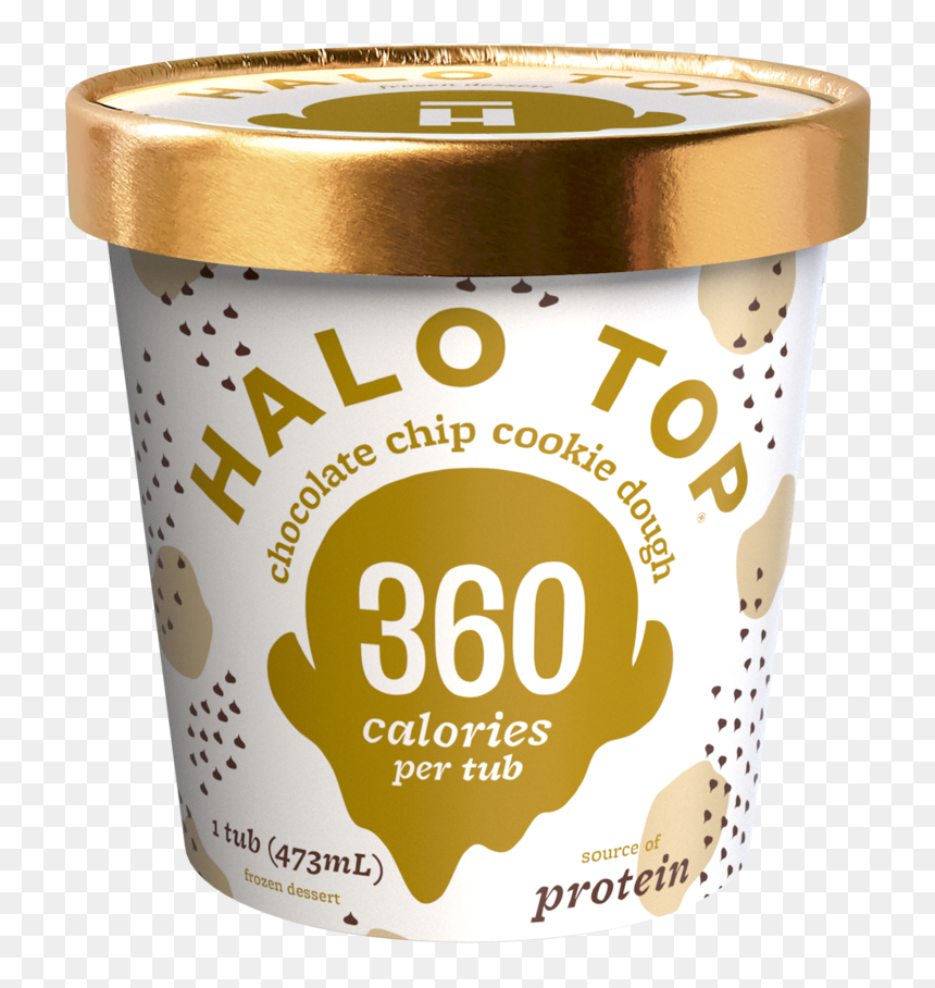 Chocolate Chip Cookie Dough - Halo Top Chocolate Chip Cookie Dough, HD Png Download - chocolate chip cookie png