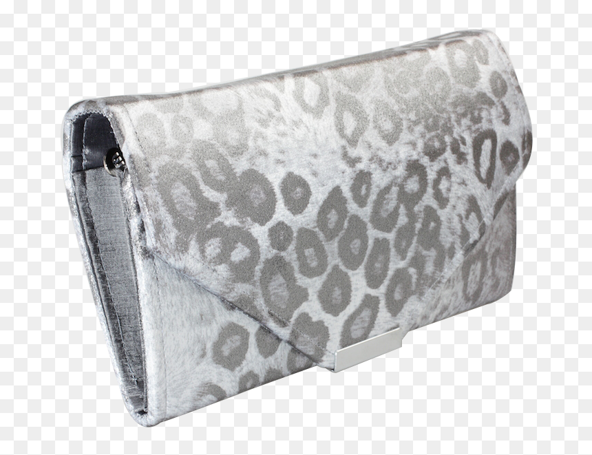 Mini Silver Animal Print Clutch Bag - Handbag, HD Png Download - leopard print png