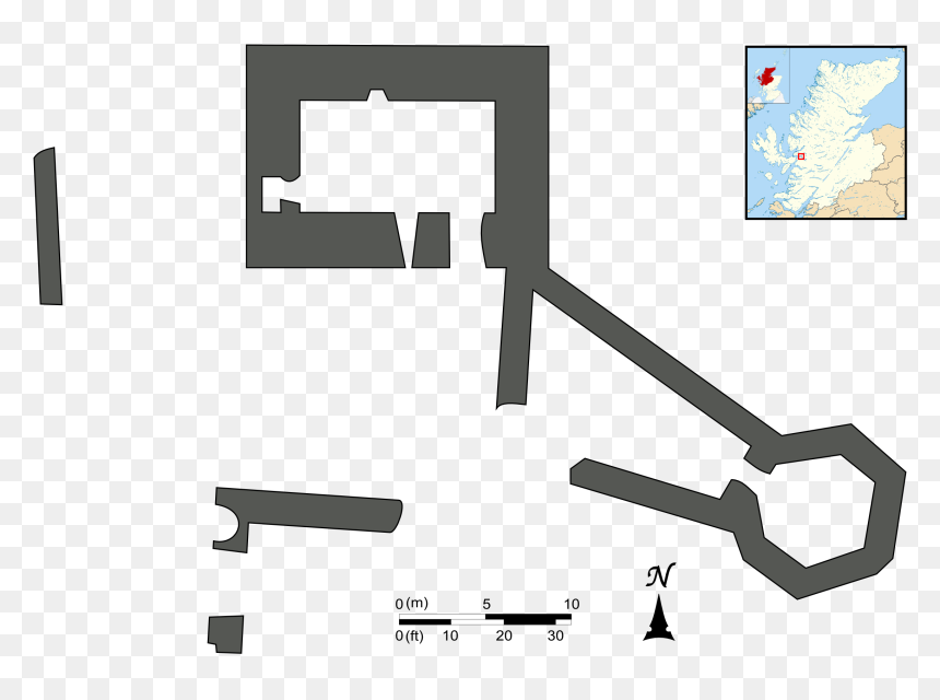 Eilean Donan Castle Map 1887 - Eilean Donan Castle Map, HD Png Download - north arrow architecture png
