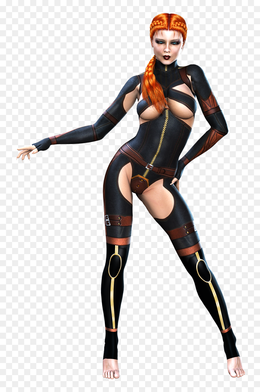 Roupa De Couro Sensual, HD Png Download - hairstyle png