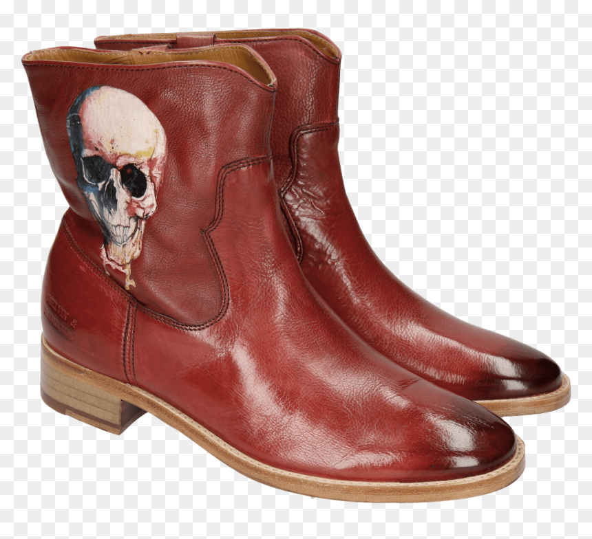 Ankle Boots Jodie 8 Milano Red Screen Shot Skull - Work Boots, HD Png Download - red skull png