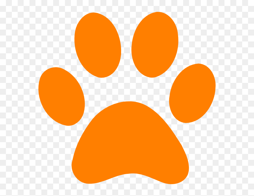 Leopard Paw Print Clipart - Clip Art Orange Paw Print, HD Png Download - leopard print png