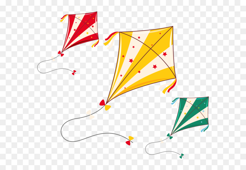 Transparent Makar Sankranti Line Kite For Happy Makar - Colorful Kite Png, Png Download - kite png
