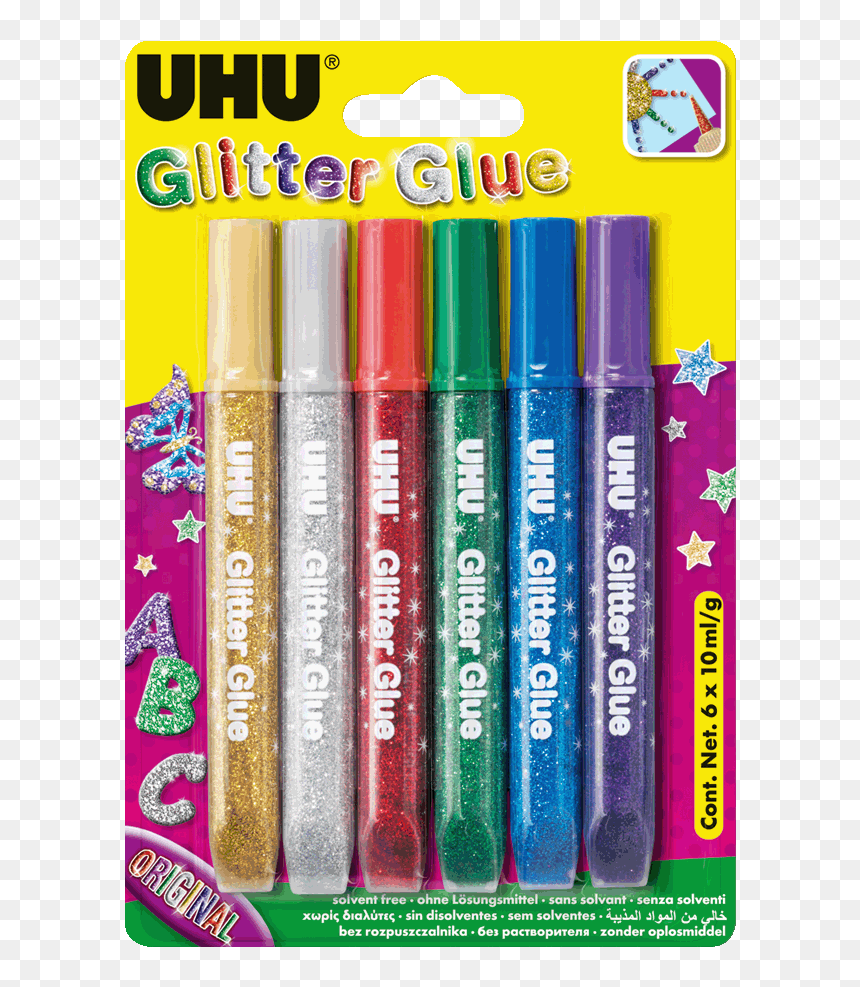 Glitter Glue - Uhu Glitter Glue Shiny, HD Png Download - glitter effect png