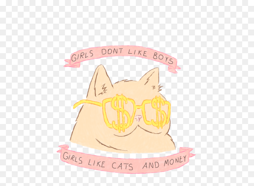 Art Girls Cute Kawaii Cats Grunge Lovely Pink Pastel - Girls Dont Like Boys Girls Like Cats, HD Png Download - pastel goth png