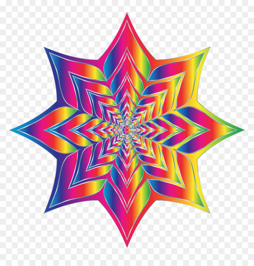 Color Flower Silhouette Clip Art - Clip Art, HD Png Download - starburst background png