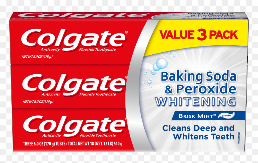 Colgate Baking Soda And Peroxide Whitening Toothpaste, - Colgate Baking Soda Toothpaste, HD Png Download - baking soda png