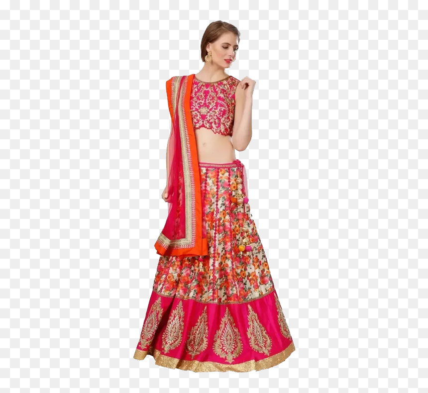 Red Bridal Lehenga Png Free Image Download - Transparent Lehenga Png, Png Download - lehenga png
