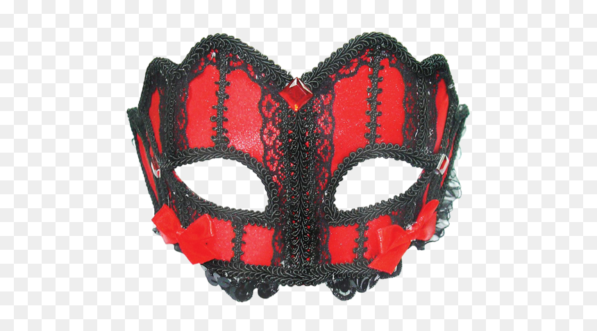 Black And Red Mask Transparent, HD Png Download - red lace png