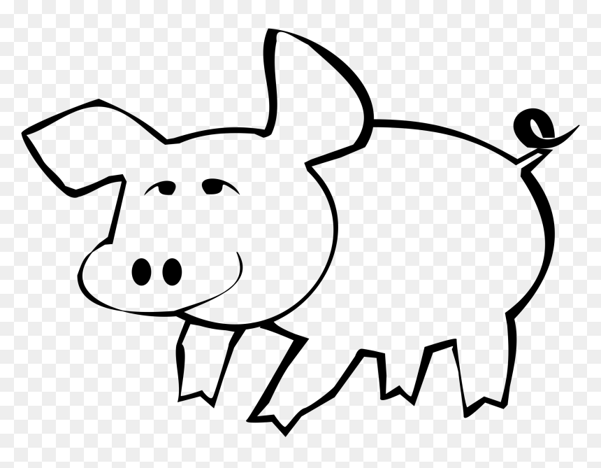 Pig Outline, HD Png Download - pig nose png